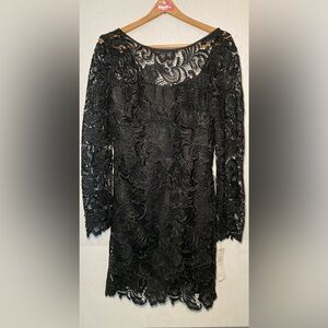 Adrianna Papell Size 6 Equivalent (Vintage Size 14) Long Sleeve Lace Dress
